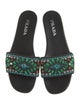 Prada Patterned Crystal Embellishments Slides