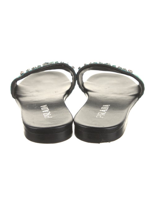 Prada Patterned Crystal Embellishments Slides