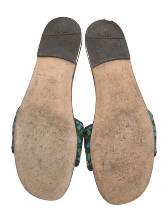 Prada Patterned Crystal Embellishments Slides