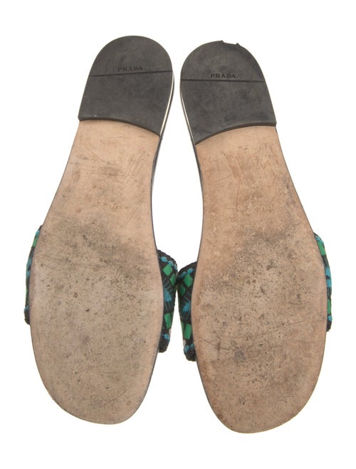 Prada Patterned Crystal Embellishments Slides