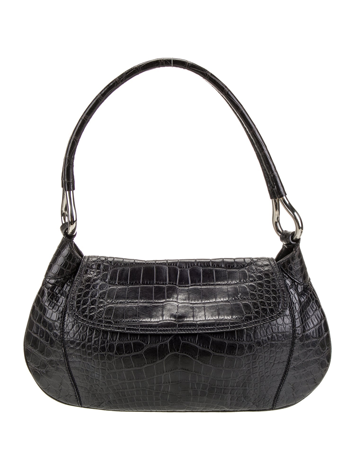 Prada Enameled Metal Triangle Shoulder Bag