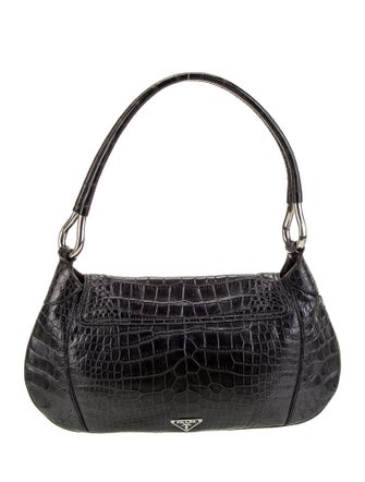 Prada Enameled Metal Triangle Shoulder Bag