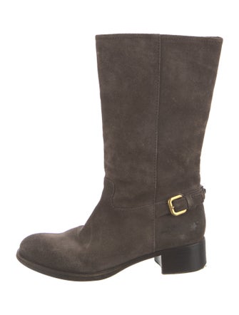 Prada Suede Moto Boots