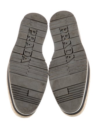 Prada Leather Floral Print Oxfords