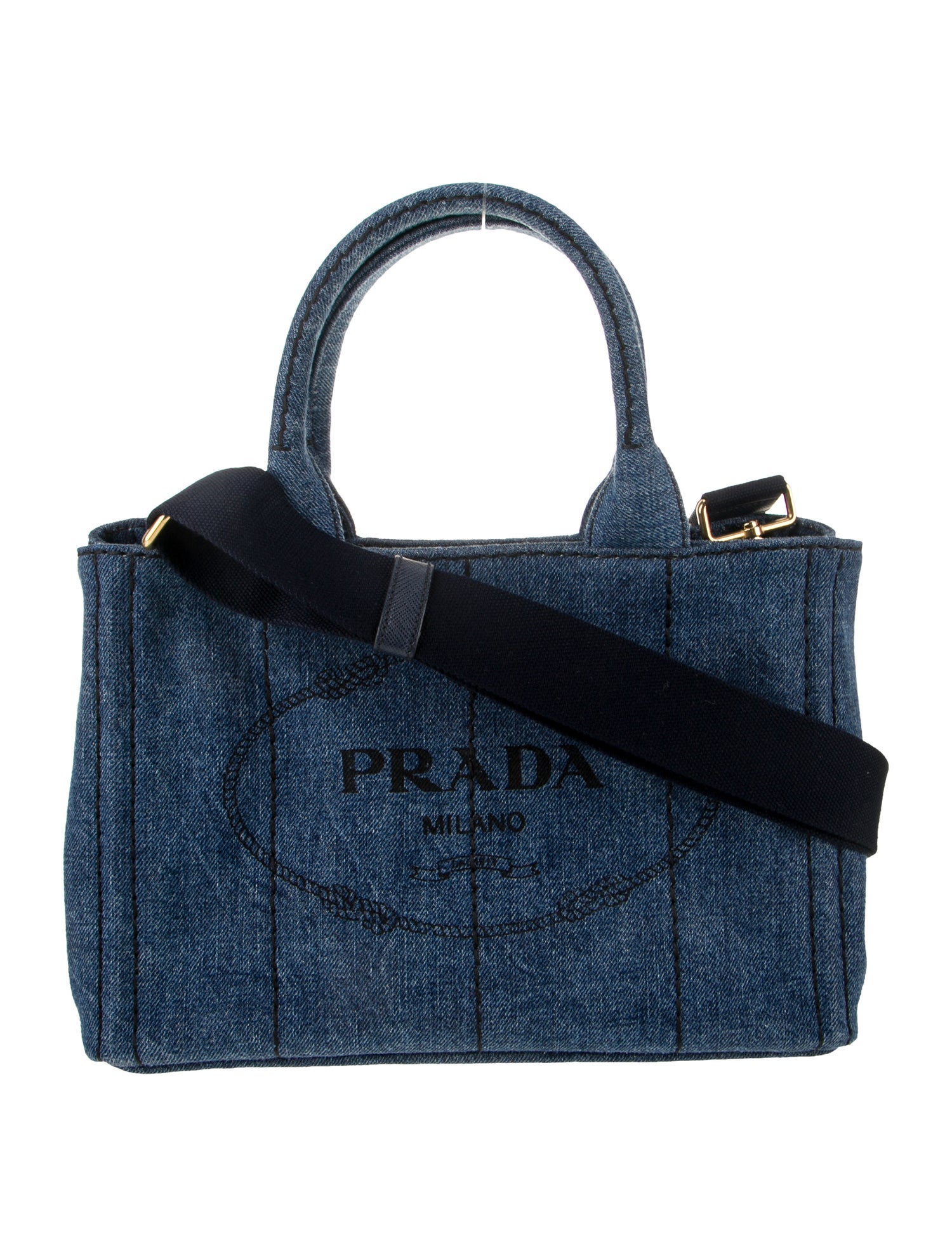 Prada Enameled Metal Triangle Top Handle Bag