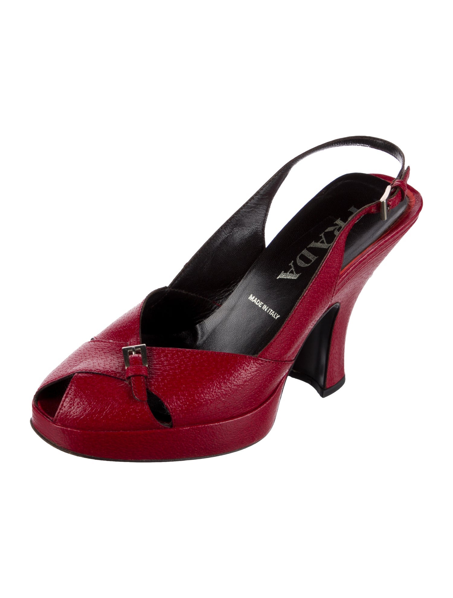 Prada Leather Slingback Sandals