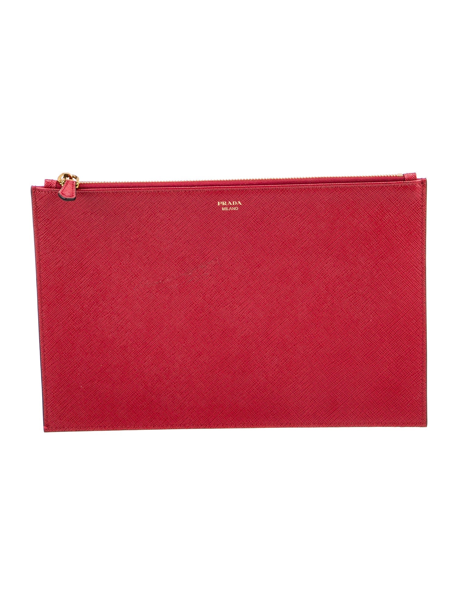 Prada Enameled Metal Triangle Portfolio