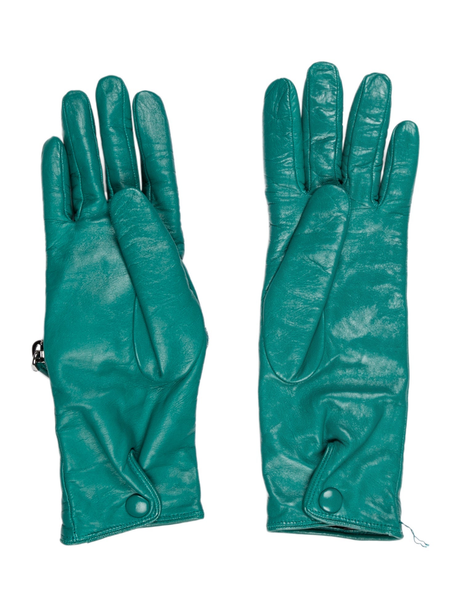 Prada Logo Leather Gloves
