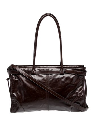 Prada Enameled Metal Triangle Bonnie Large