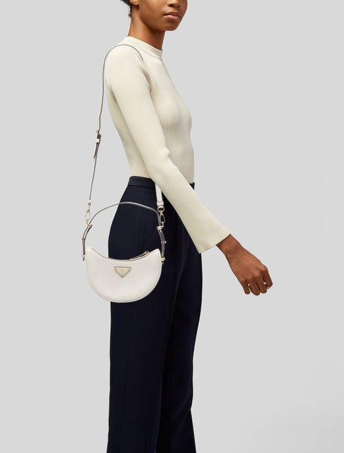 Prada Enameled Metal Triangle Arque Mini