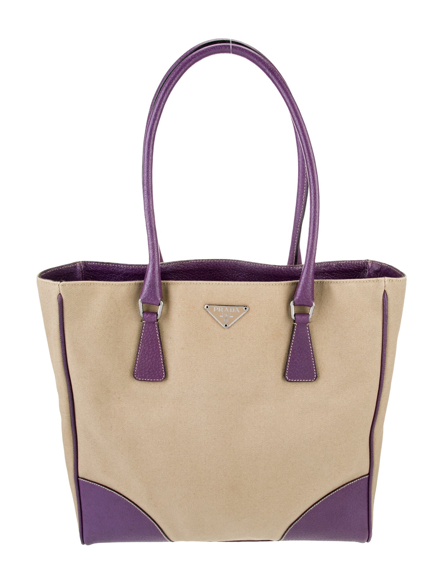 Prada Enameled Metal Triangle Tote