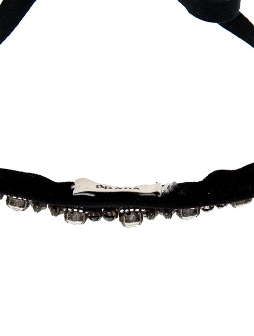 Prada Crystal & Velvet Beaded Choker