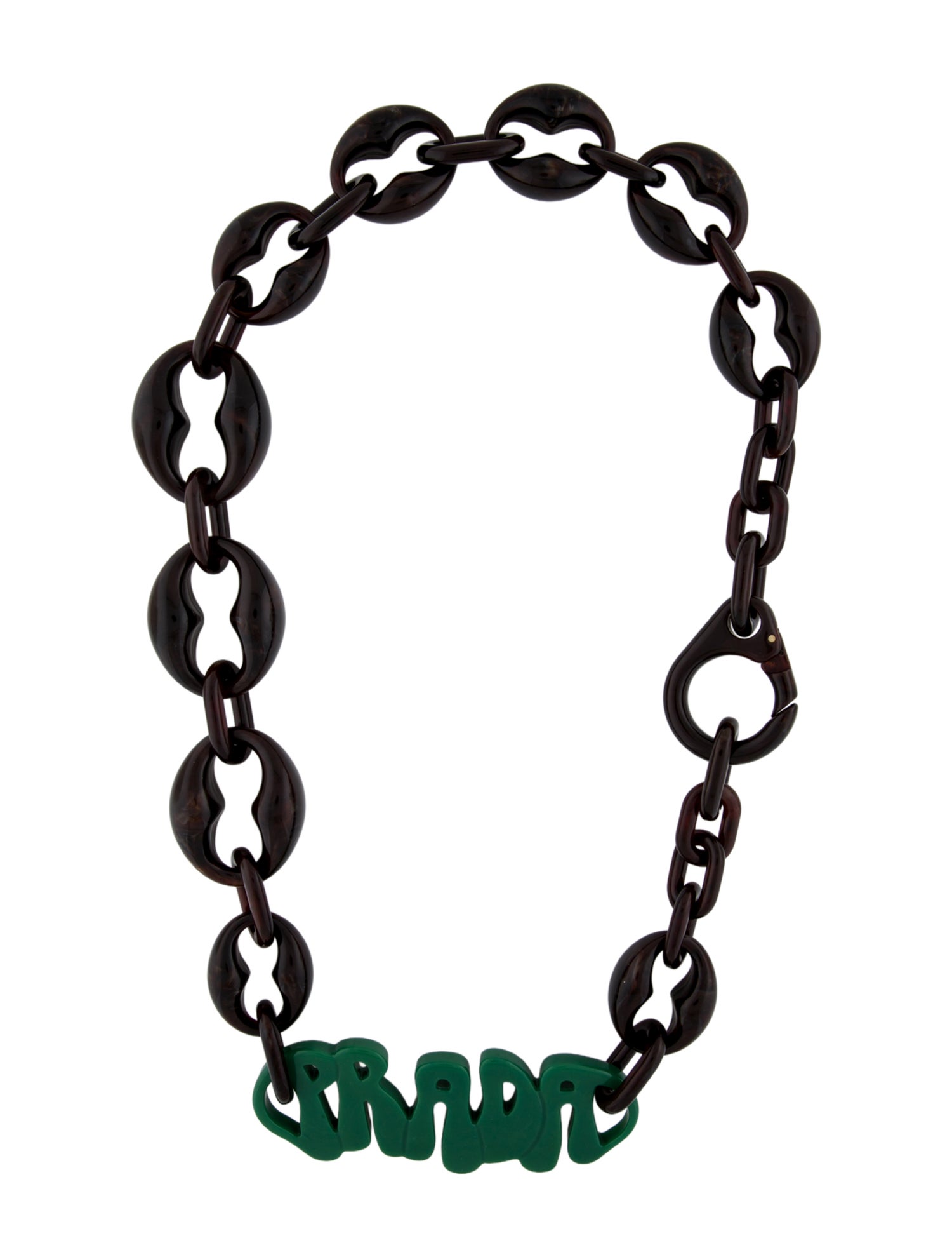 Prada Plexiglass Logo Chain Necklace