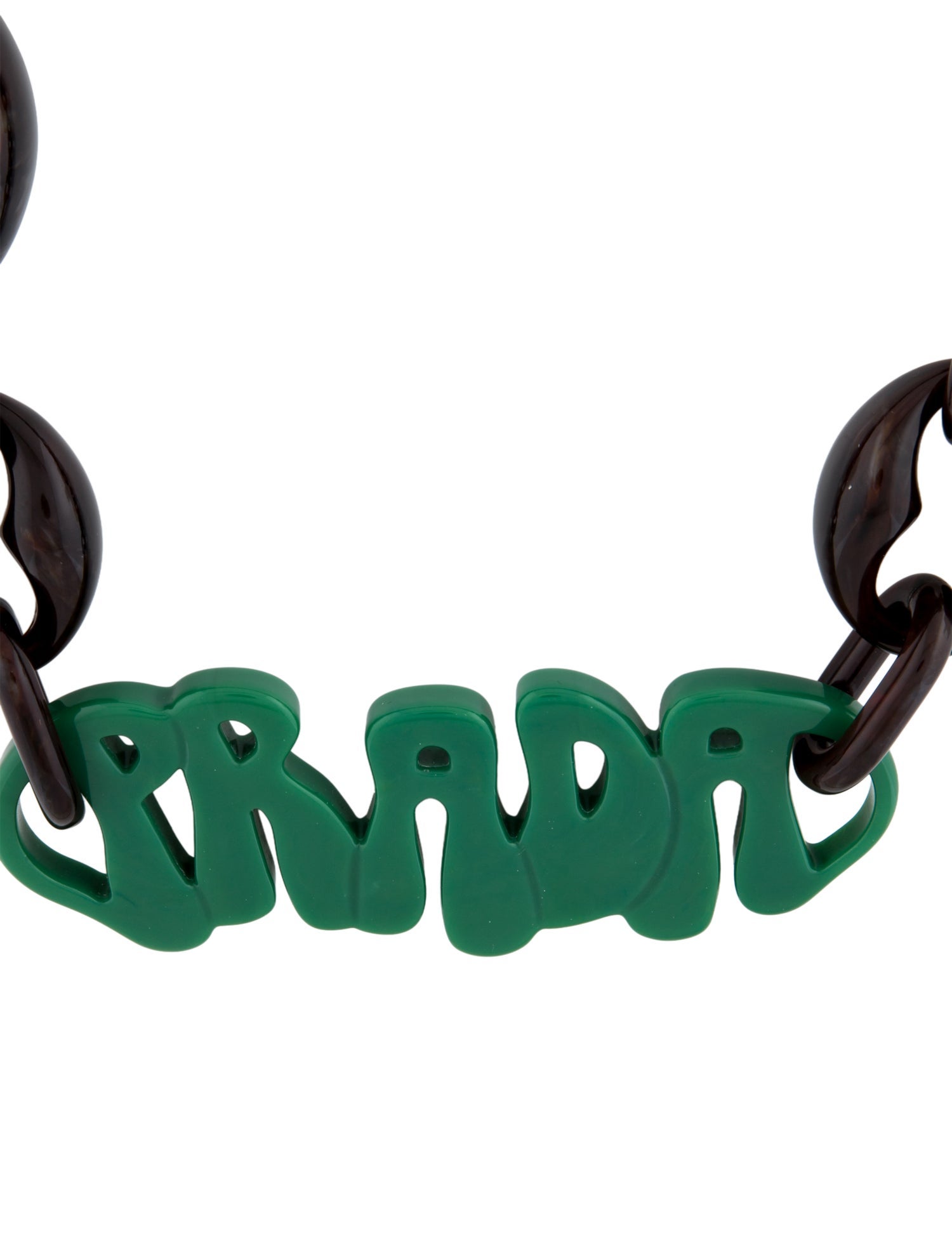 Prada Plexiglass Logo Chain Necklace