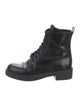Prada Leather Printed Combat Boots