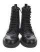 Prada Leather Printed Combat Boots