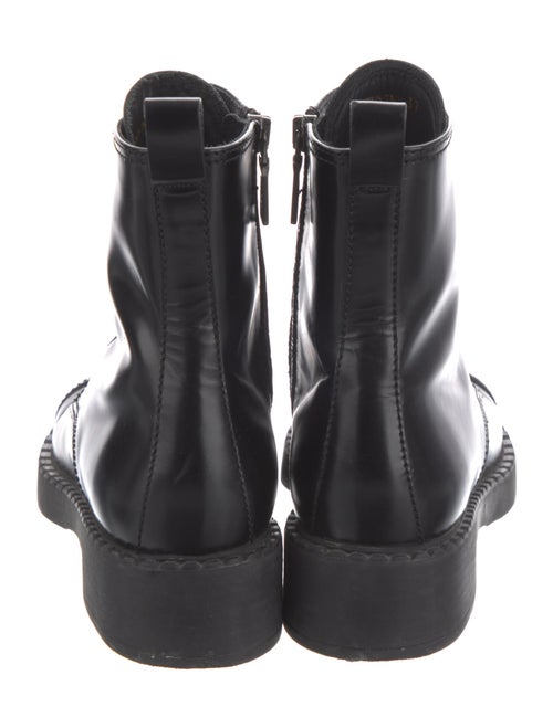 Prada Leather Printed Combat Boots