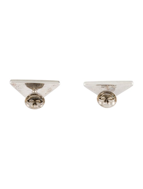 Prada Enamel Triangle Stud Earrings