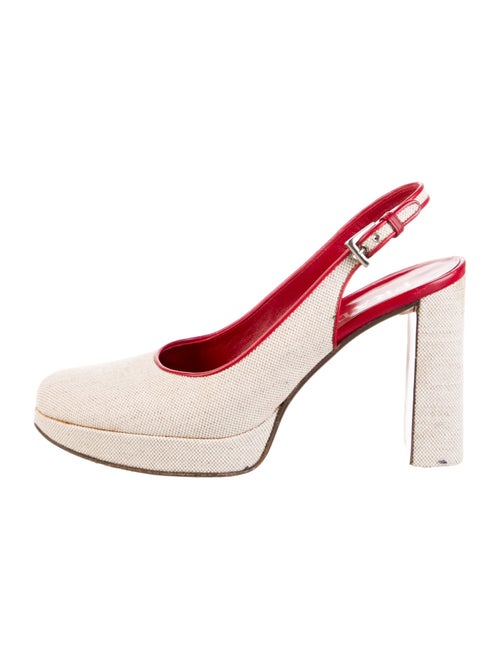Prada Canvas Slingback Pumps