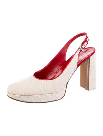 Prada Canvas Slingback Pumps