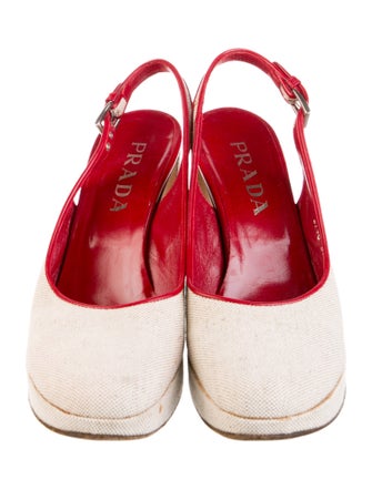 Prada Canvas Slingback Pumps