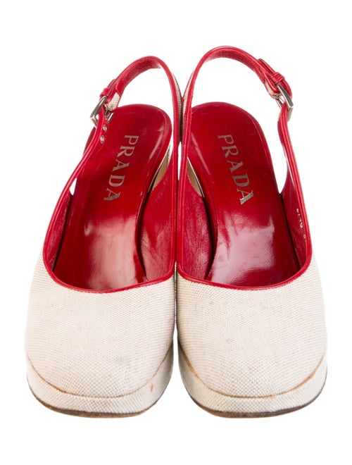 Prada Canvas Slingback Pumps