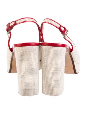 Prada Canvas Slingback Pumps
