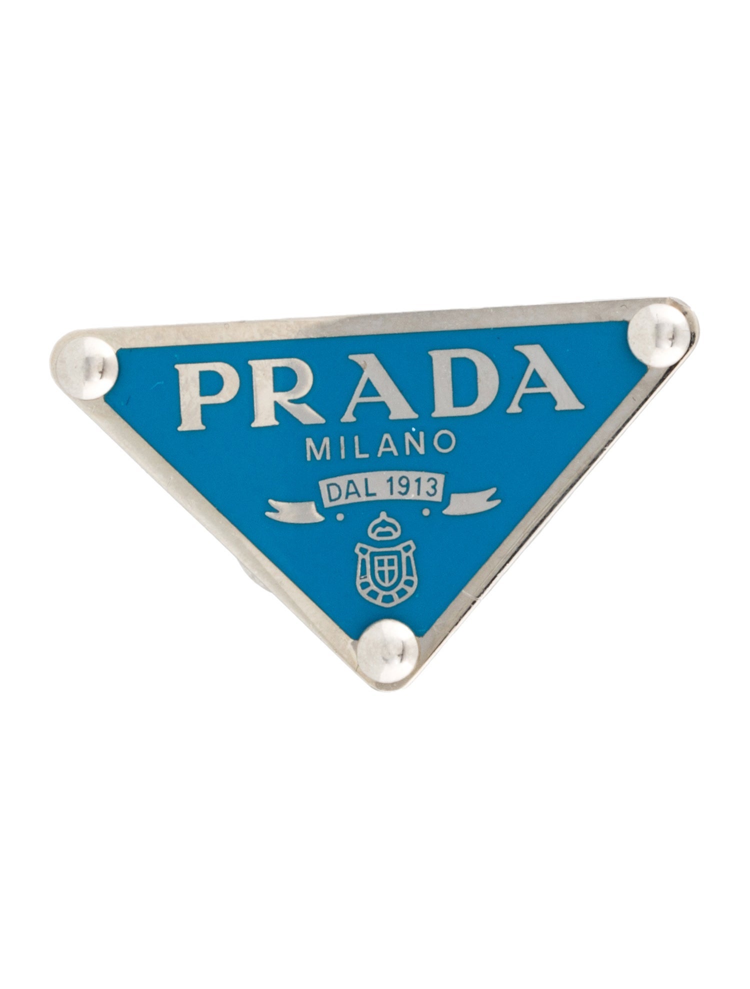 Prada Enamel Logo Clip-On Earring