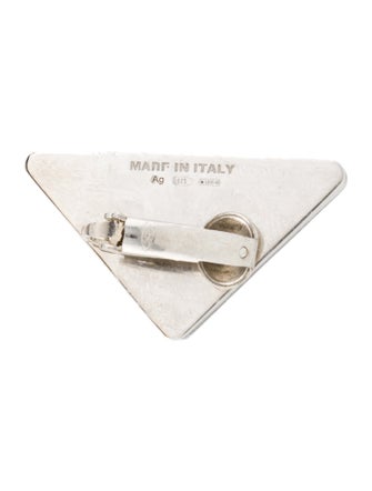Prada Enamel Logo Clip-On Earring