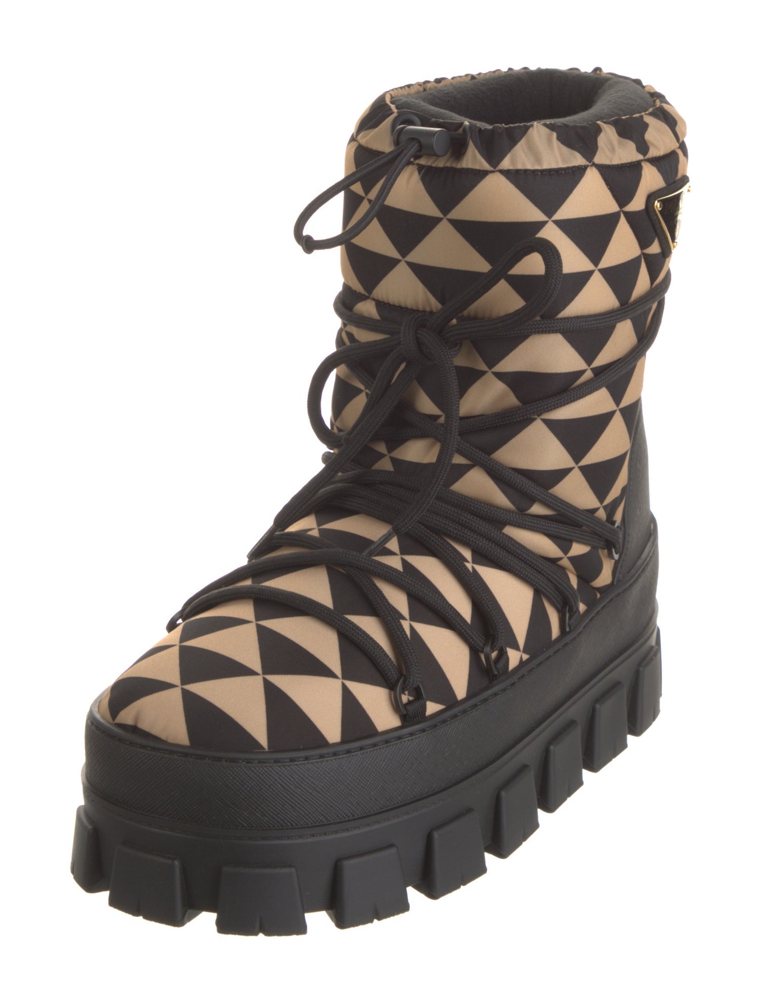 Prada Nylon Printed Lace-Up Boots w/ Tags