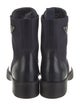 Prada Enameled Metal Triangle Leather Combat Boots