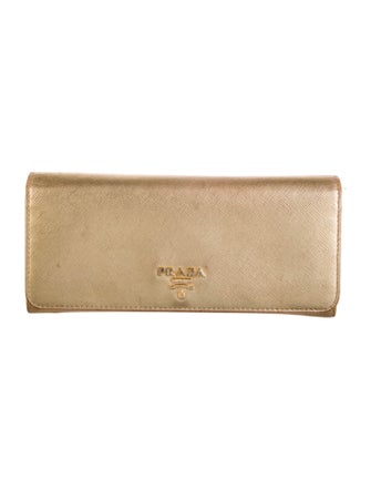 Prada Saffiano Metal Leather Continental Wallet