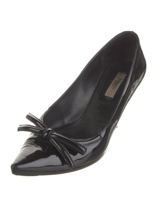 Prada Patent Leather Bow Accents Pumps