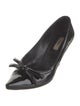 Prada Patent Leather Bow Accents Pumps