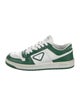 Prada Enameled Metal Triangle Leather Sneakers