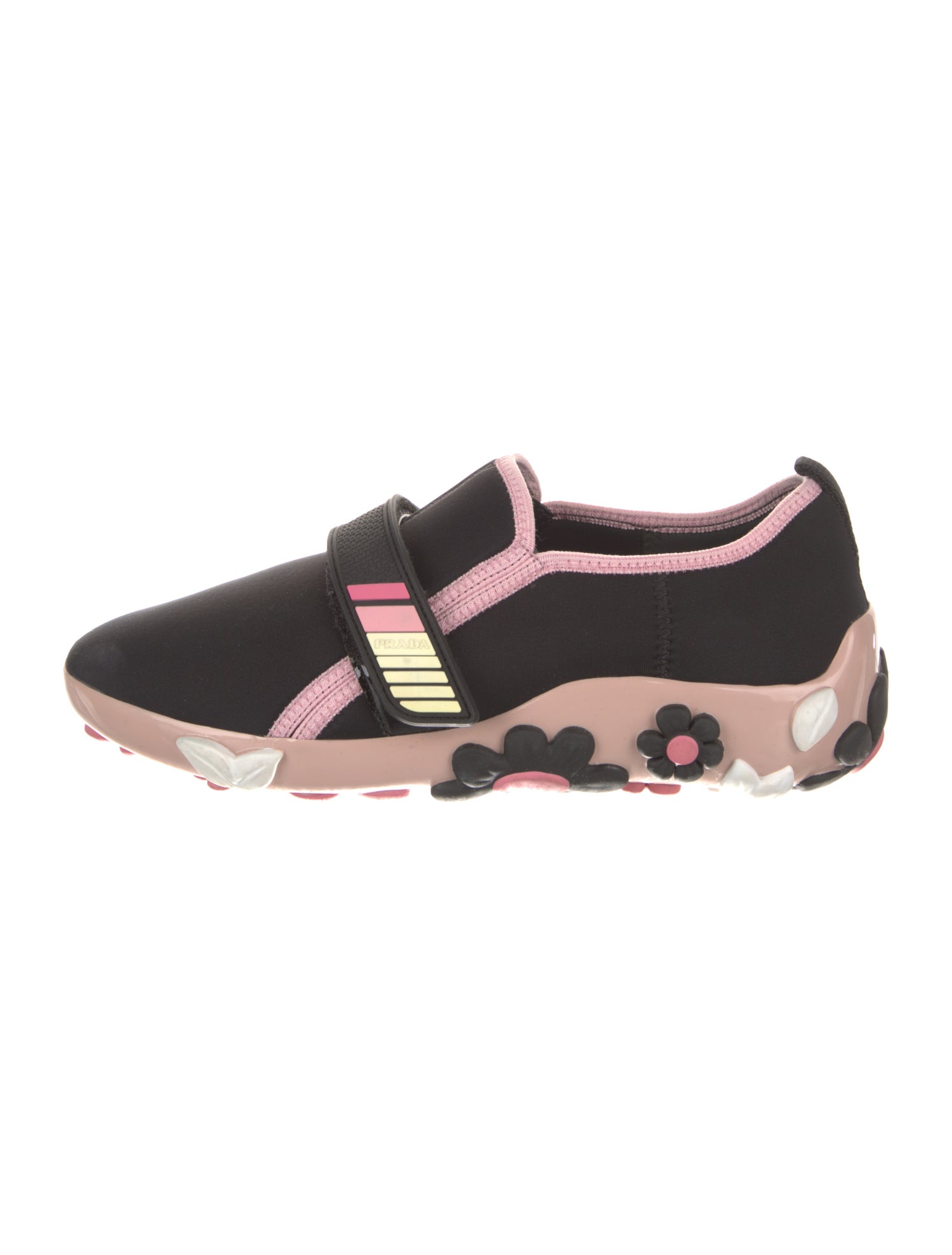 Prada Neoprene Colorblock Pattern Sneakers