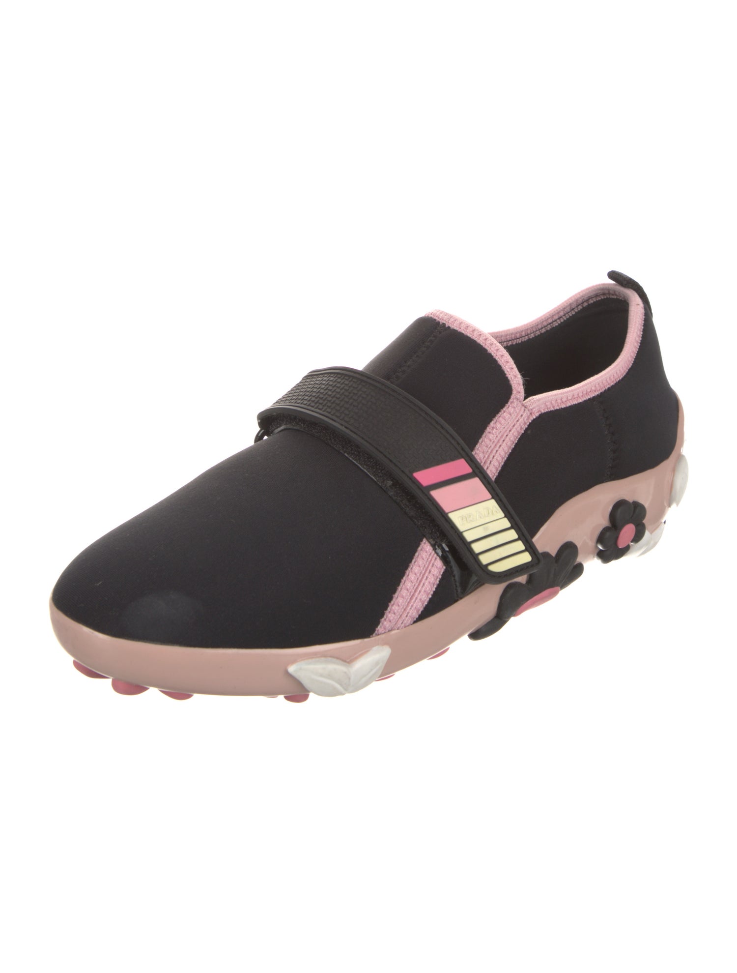 Prada Neoprene Colorblock Pattern Sneakers