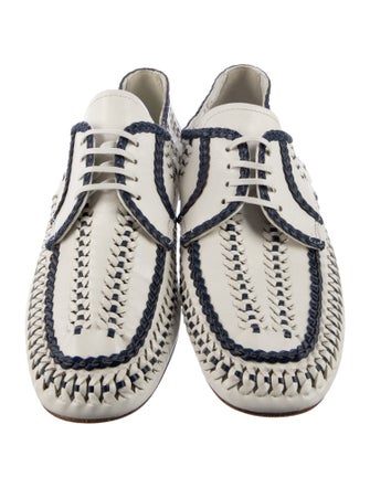 Prada Leather Whipstitch Trim Oxfords