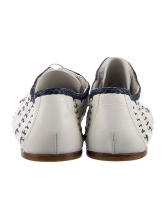 Prada Leather Whipstitch Trim Oxfords