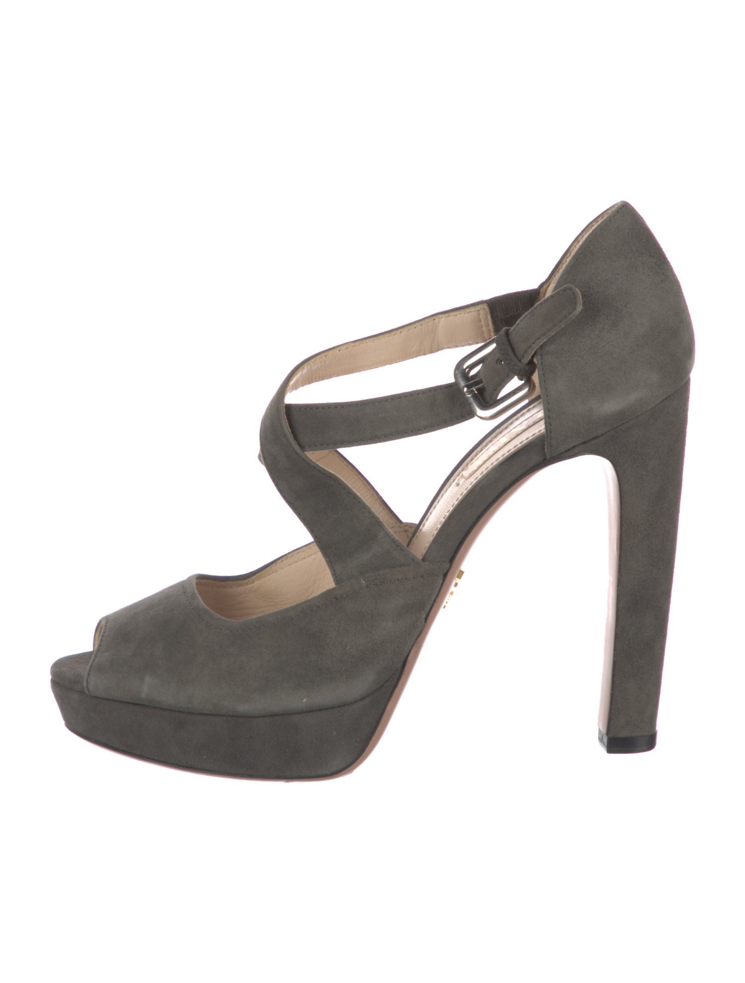 Prada Suede Cutout Accent Pumps