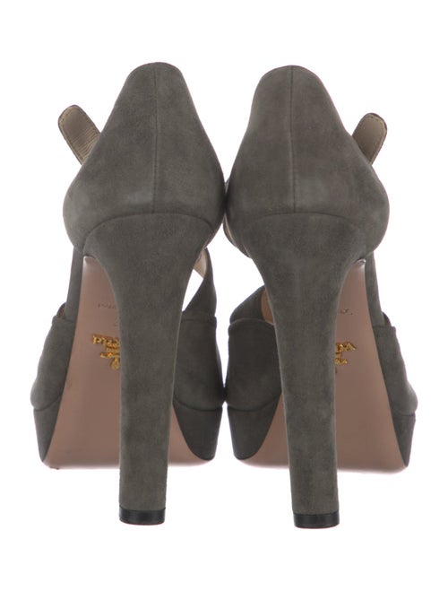 Prada Suede Cutout Accent Pumps