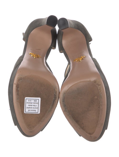 Prada Suede Cutout Accent Pumps