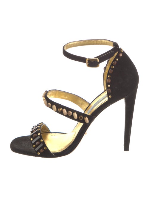 Prada Suede Studded Accents Sandals