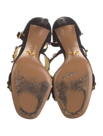 Prada Suede Studded Accents Sandals