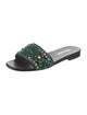 Prada Floral Print Crystal Embellishments Slides