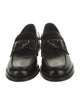 Prada Enameled Metal Triangle Patent Leather Loafers
