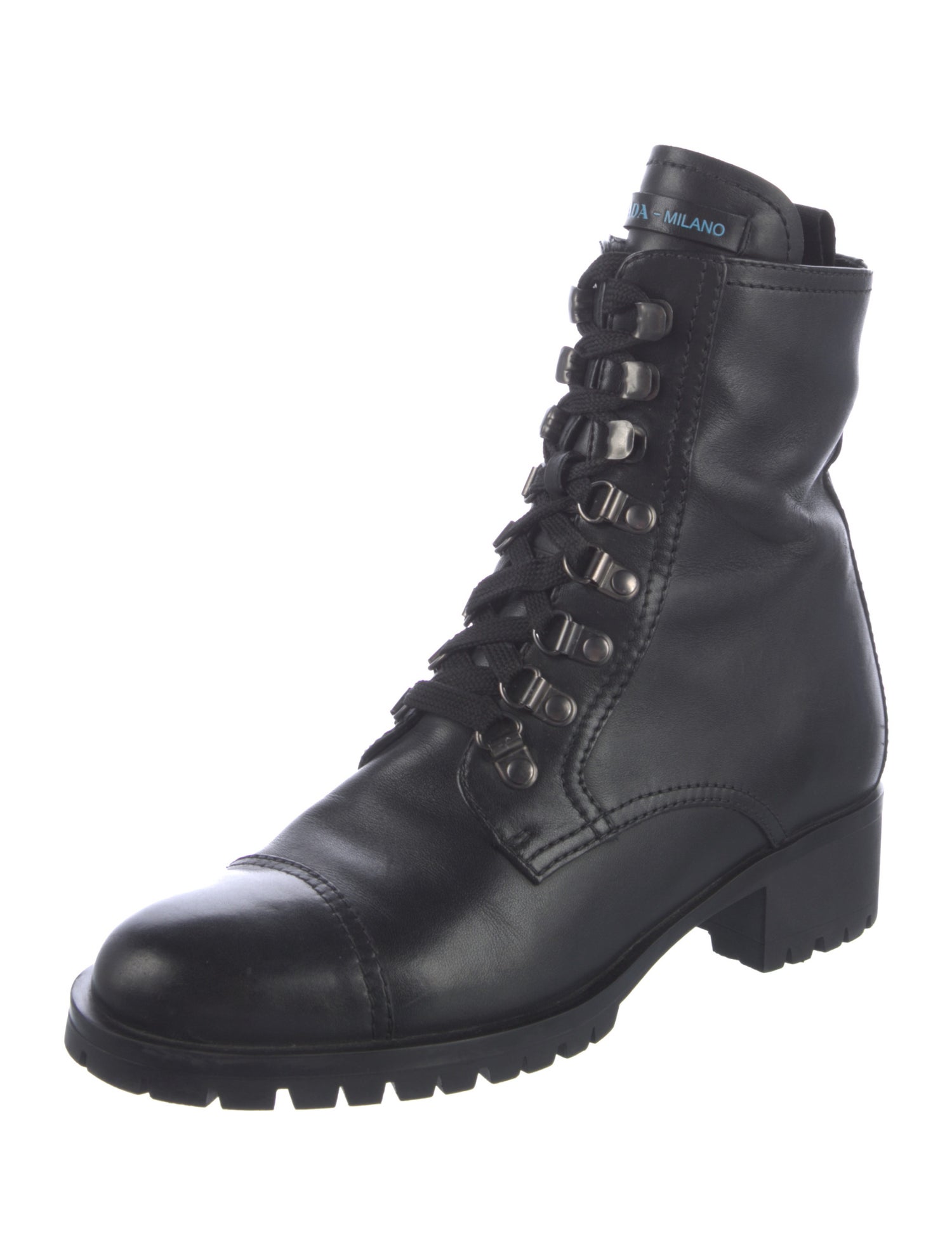 Prada Leather Combat Boots