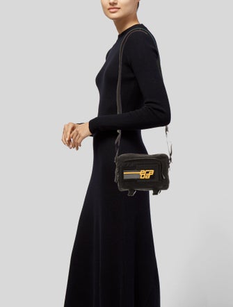 Prada Enameled Metal Triangle Shoulder Bag