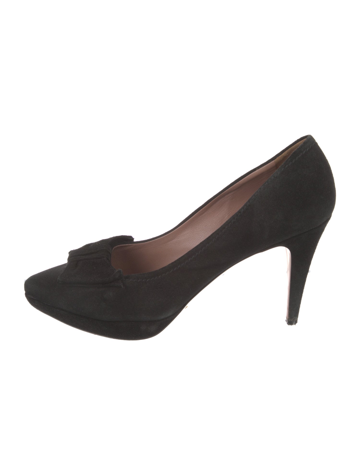 Prada Suede Bow Accents Pumps