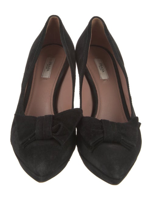 Prada Suede Bow Accents Pumps